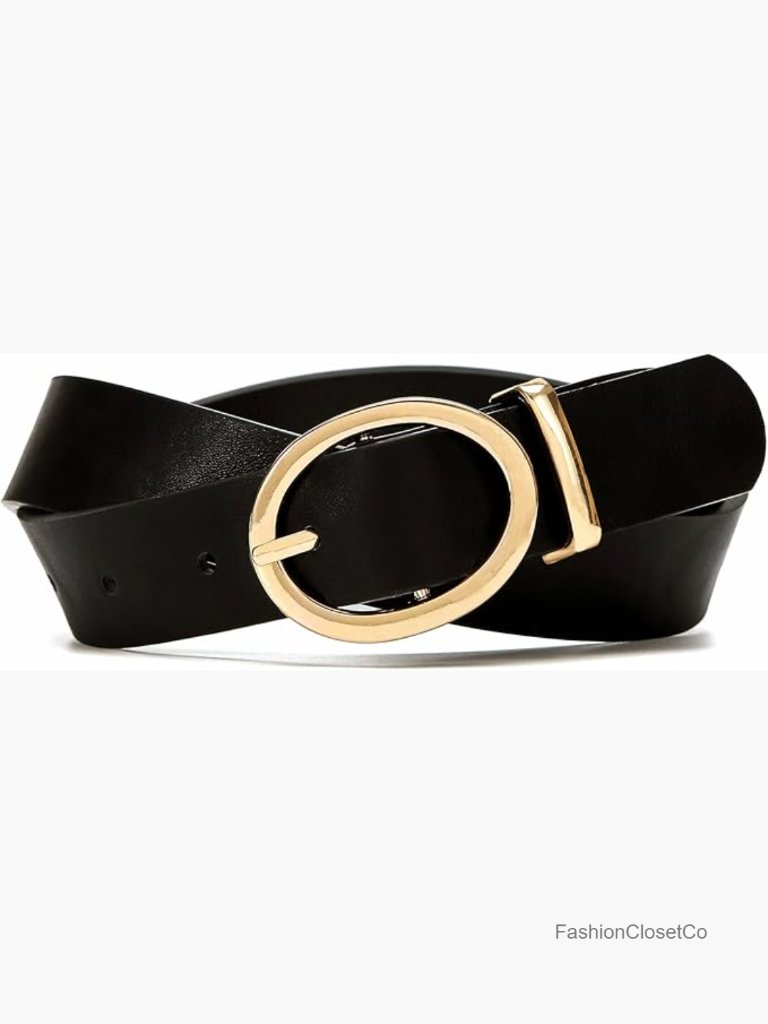 Faux Leather Belt For Jeans & Dresses - 1.10" Wide